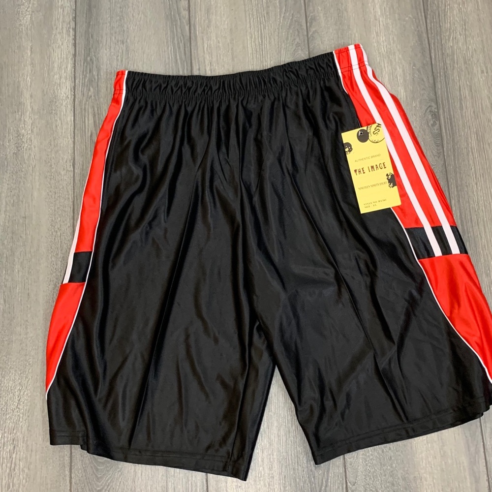 Black and red The Image athletic shorts.